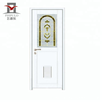 2018 china aluminum bathroom half glass design swing door interior door